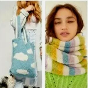 Free People scarf and bag set discontinued clouds New with tags